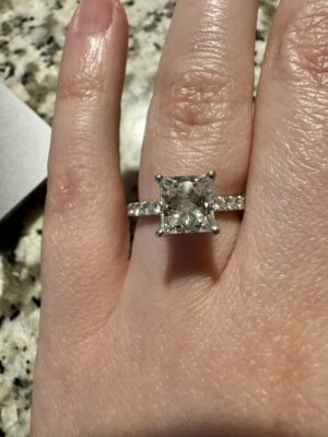 IGI 1.45 Carat G SI1 Princess Lab-Grown Diamond Ring