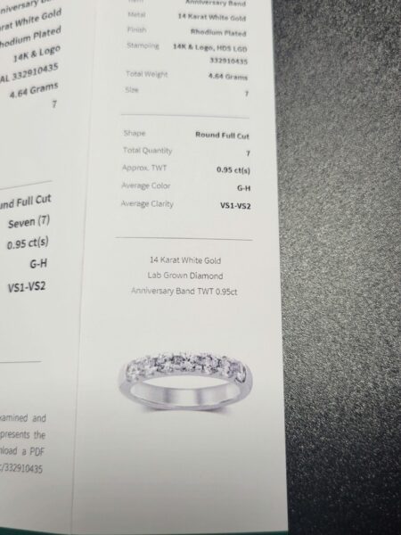 GCAL Certified 2.95 CT D VS1 Lab Grown Round Diamond Ring - Image 9