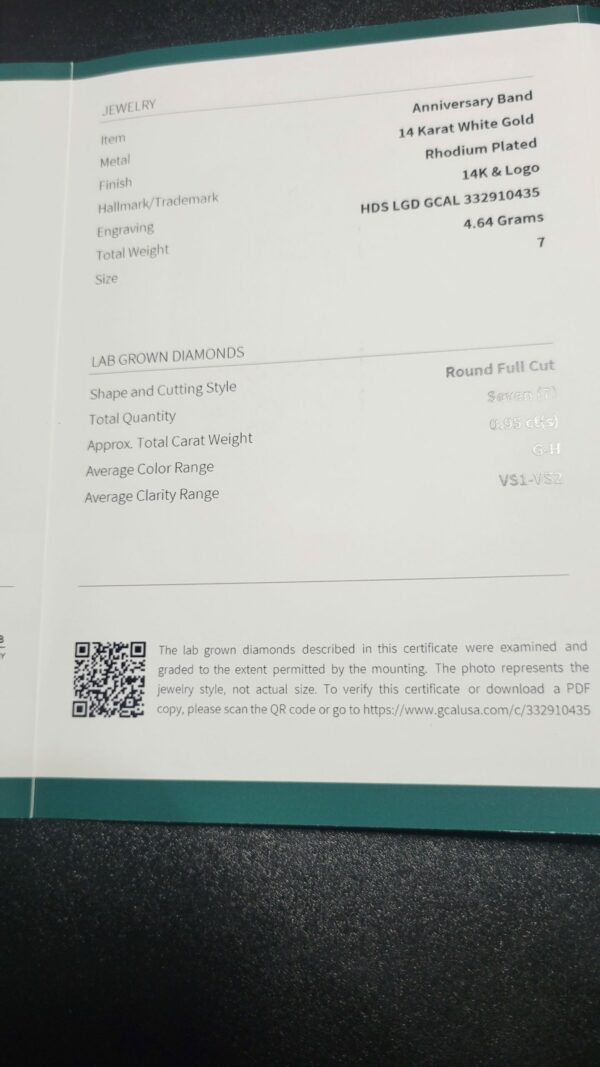 GCAL Certified 2.95 CT D VS1 Lab Grown Round Diamond Ring - Image 8