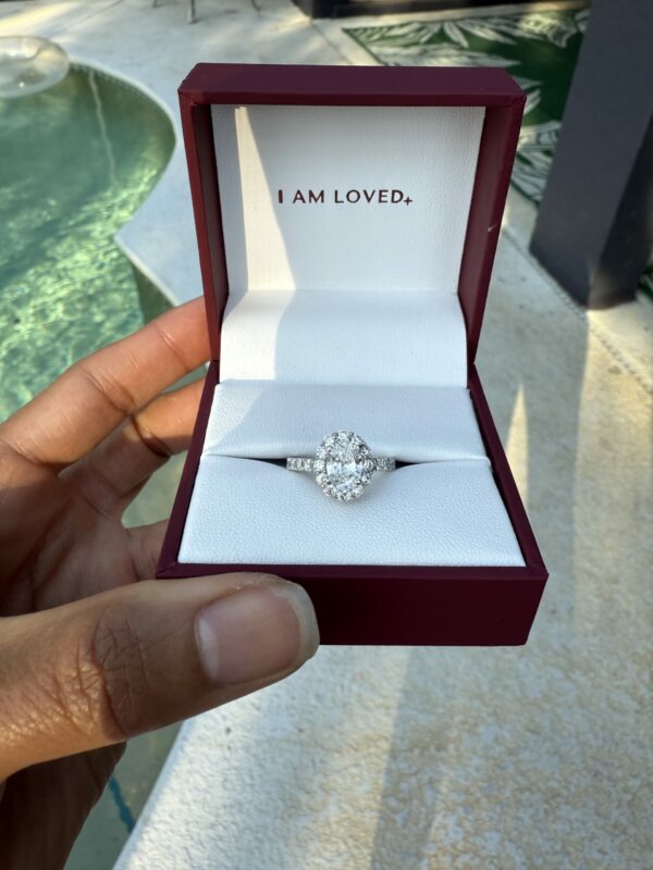 GCAL 1.01 CT E VS2 Lab Grown Oval Diamond Ring - Image 8