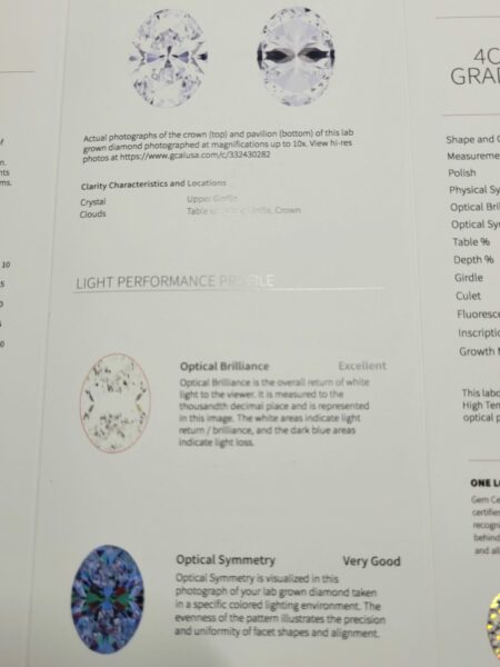 GCAL Certified 2.95 CT D VS1 Lab Grown Round Diamond Ring - Image 4