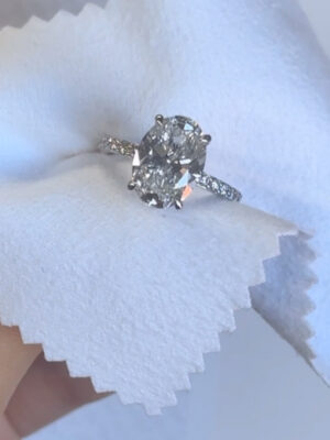 IGI 4.03 Carat D VS1 Oval Lab-Grown Diamond Ring