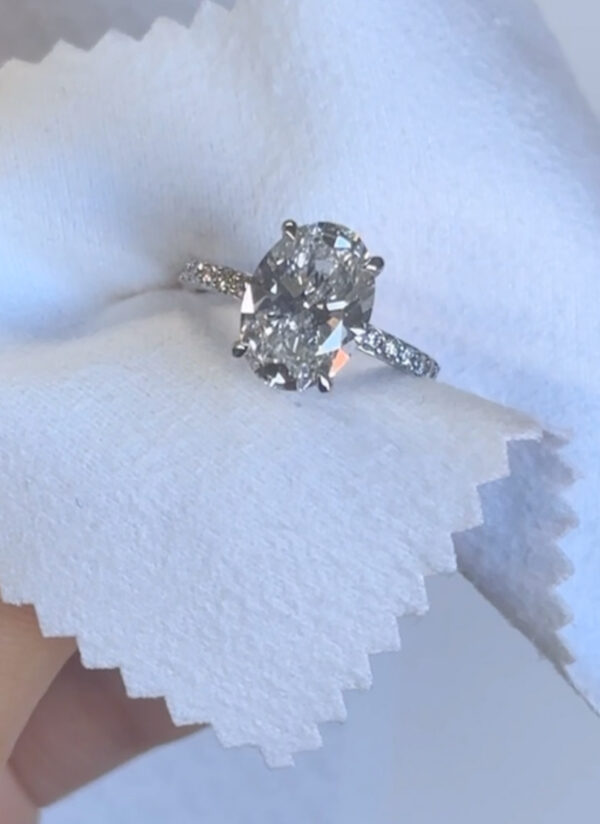 IGI 4.03 Carat D VS1 Oval Lab-Grown Diamond Ring