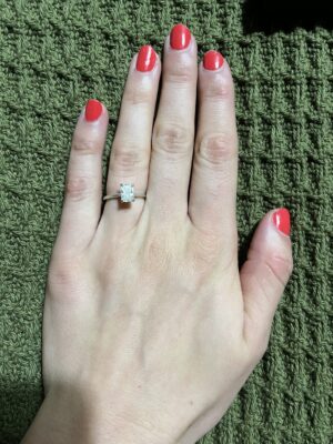 IGI 0.89 CT F VVS2 Radiant Lab Grown Diamond Ring