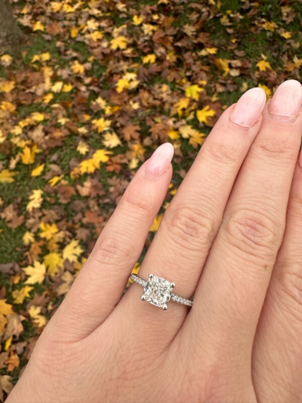 IGI 2.09 Carat E VS2 Cushion Lab-Grown Diamond Ring - Image 3