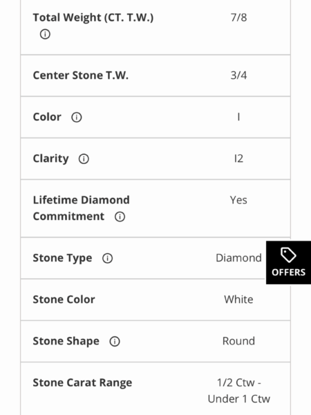 7/8 Carat I I2 Round Natural Diamond Ring - Image 2