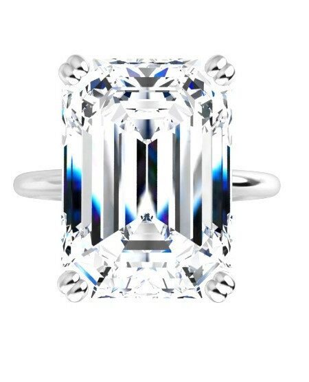 IGI 7.52 Carat I VS2 Emerald Lab-Grown Diamond Ring