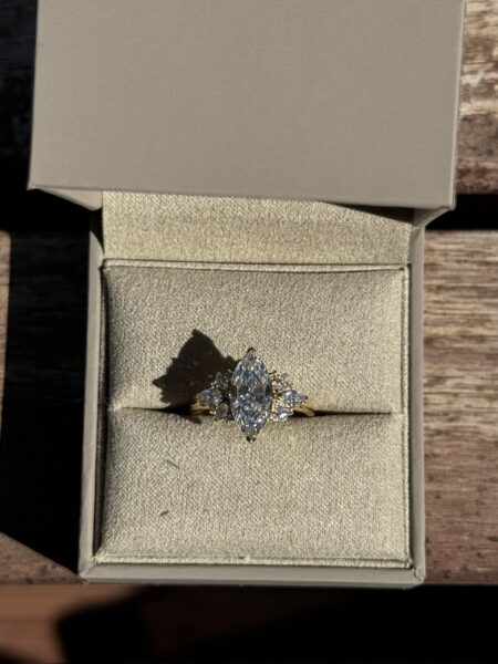 2.01 CT E VS2 Lab Grown Marquise Diamond Ring