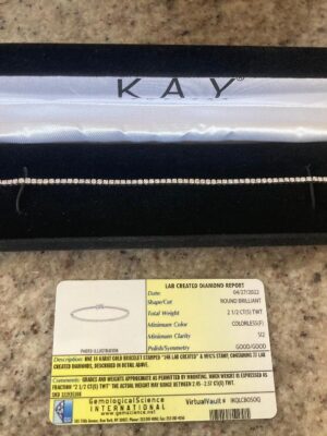 2.5 Carat F SI2 Round Lab-Grown Diamond Bracelet