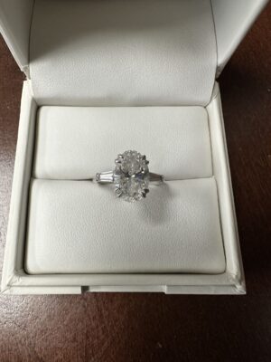 3.10 Carat D VVS2 Oval Lab-Grown Diamond Ring