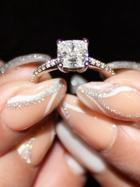 IGI 2.09 Carat E VS2 Cushion Lab-Grown Diamond Ring