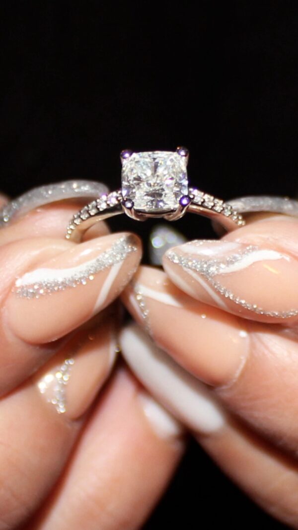 IGI 2.09 Carat E VS2 Cushion Lab-Grown Diamond Ring