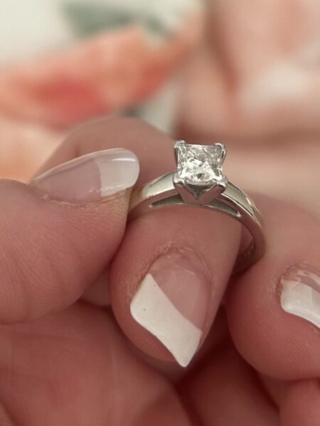 GSI .97 Carat H SI1 Princess Natural Diamond Ring - Image 6