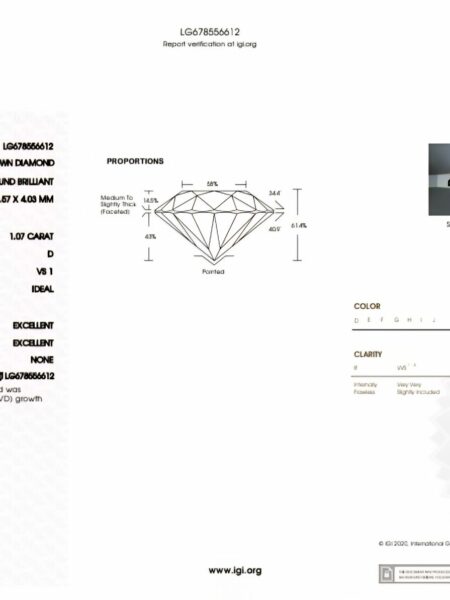 IGI 2.14 Carat D VS1 Round Lab Grown Earrings - Image 3