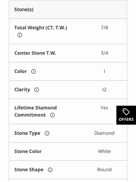 7/8 Carat I I2 Round Natural Diamond Ring - Image 10