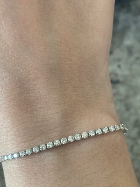 2.5 Carat F SI2 Round Lab-Grown Diamond Bracelet - Image 3