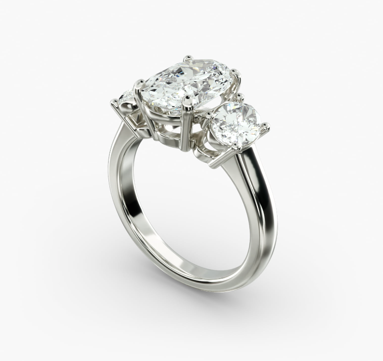 1.02 Carat E VVS2 Oval Lab Grown Ring - Image 1
