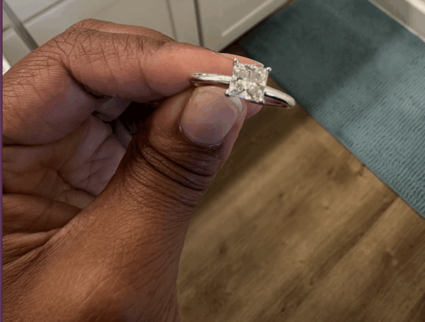 1.05 Carat H VS1 Princess Lab Grown Ring