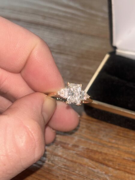 1.78 Carat E VVS2 Emerald Lab Grown Ring