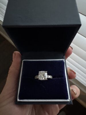 2.5 Carat E VS1 Cushion Lab Grown Ring
