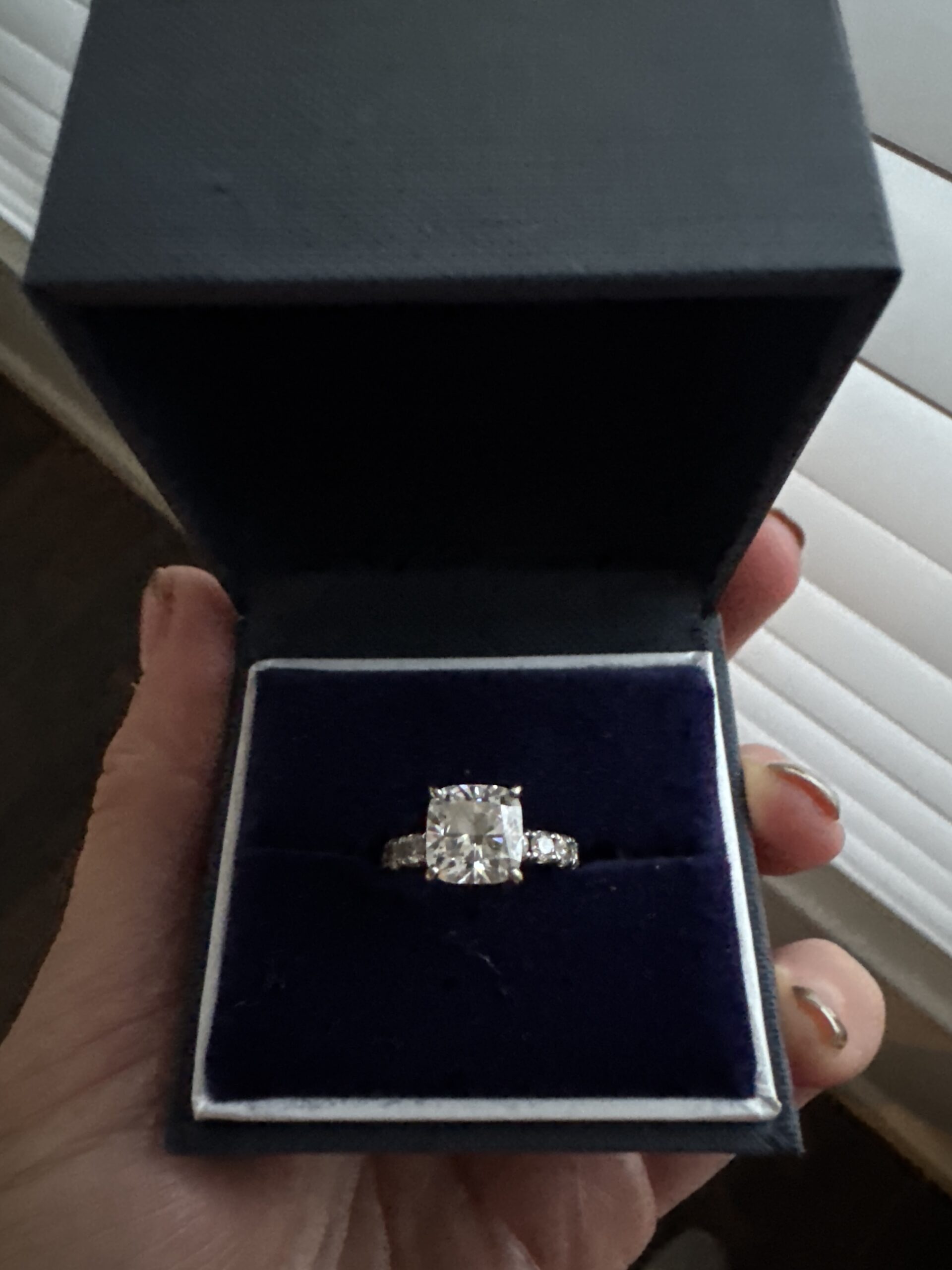 2.5 Carat E VS1 Cushion Lab Grown Ring - Image 1