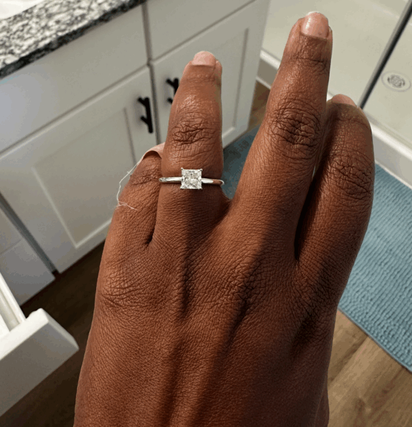 1.05 Carat H VS1 Princess Lab Grown Ring - Image 2