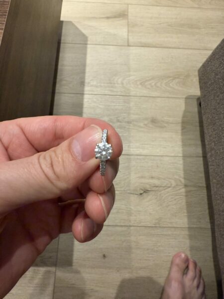 IGI 14 Carat D VS1 Round Lab Grown Ring - Image 7