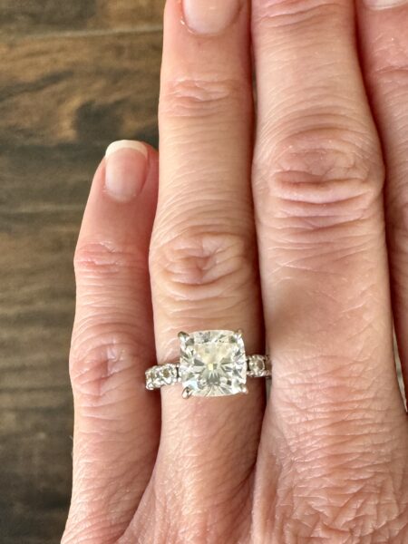 2.5 Carat E VS1 Cushion Lab Grown Ring - Image 6