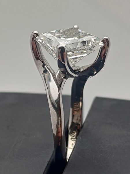 IGI 4.19 Carat G SI1 Princess Lab Grown Ring