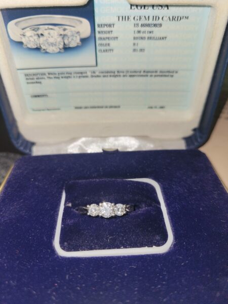 EGL 1 Carat H SI1 Round Natural Diamond Ring