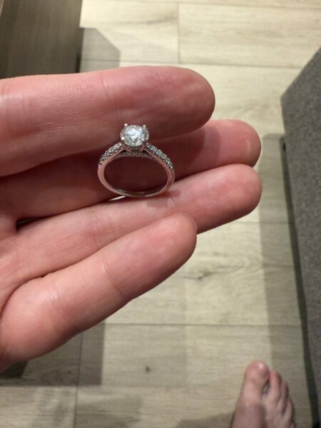 IGI 14 Carat D VS1 Round Lab Grown Ring - Image 3