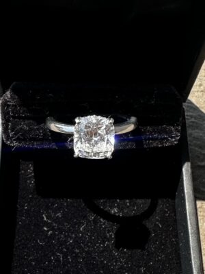 IGI 3.01 Carat D VS1 Cushion Lab Grown Ring