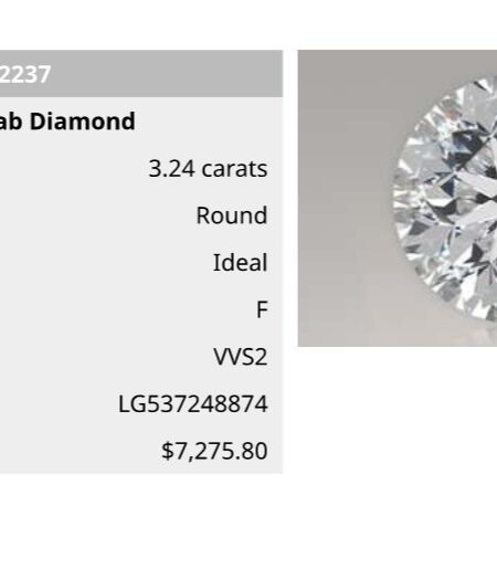 IGI 3.24 Carat E VVS2 Round Lab Grown Ring - Image 3