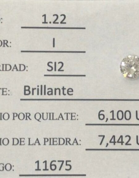 1.22 Carat I SI1 Round Natural Diamond Ring - Image 3