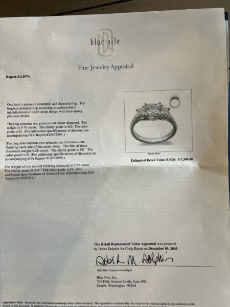 Not Sure/Unknown 1.2 Carat D SI2 Princess Lab Grown Ring - Image 7