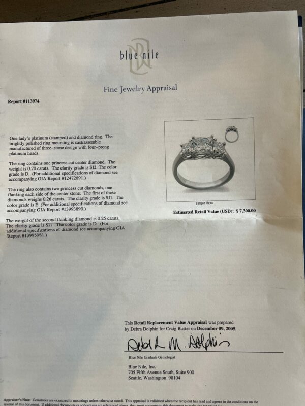 Not Sure/Unknown 1.2 Carat D SI2 Princess Lab Grown Ring - Image 7
