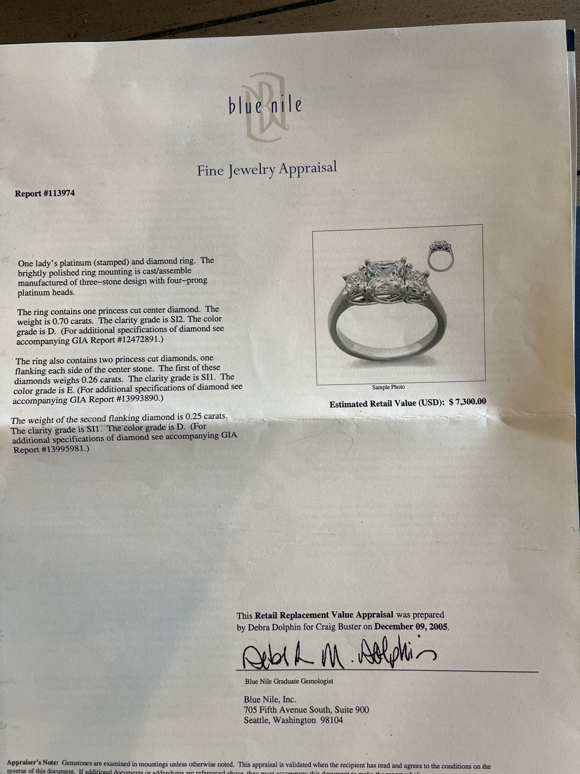 Not Sure/Unknown 1.2 Carat D SI2 Princess Lab Grown Ring - Image 7