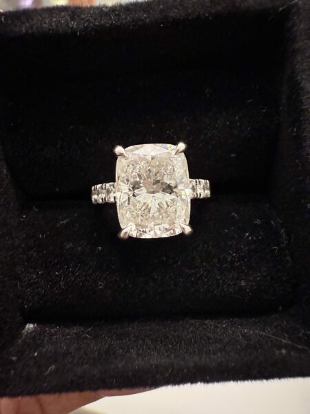 IGI 5.68 Carat E VS1 Cushion Lab Grown Ring
