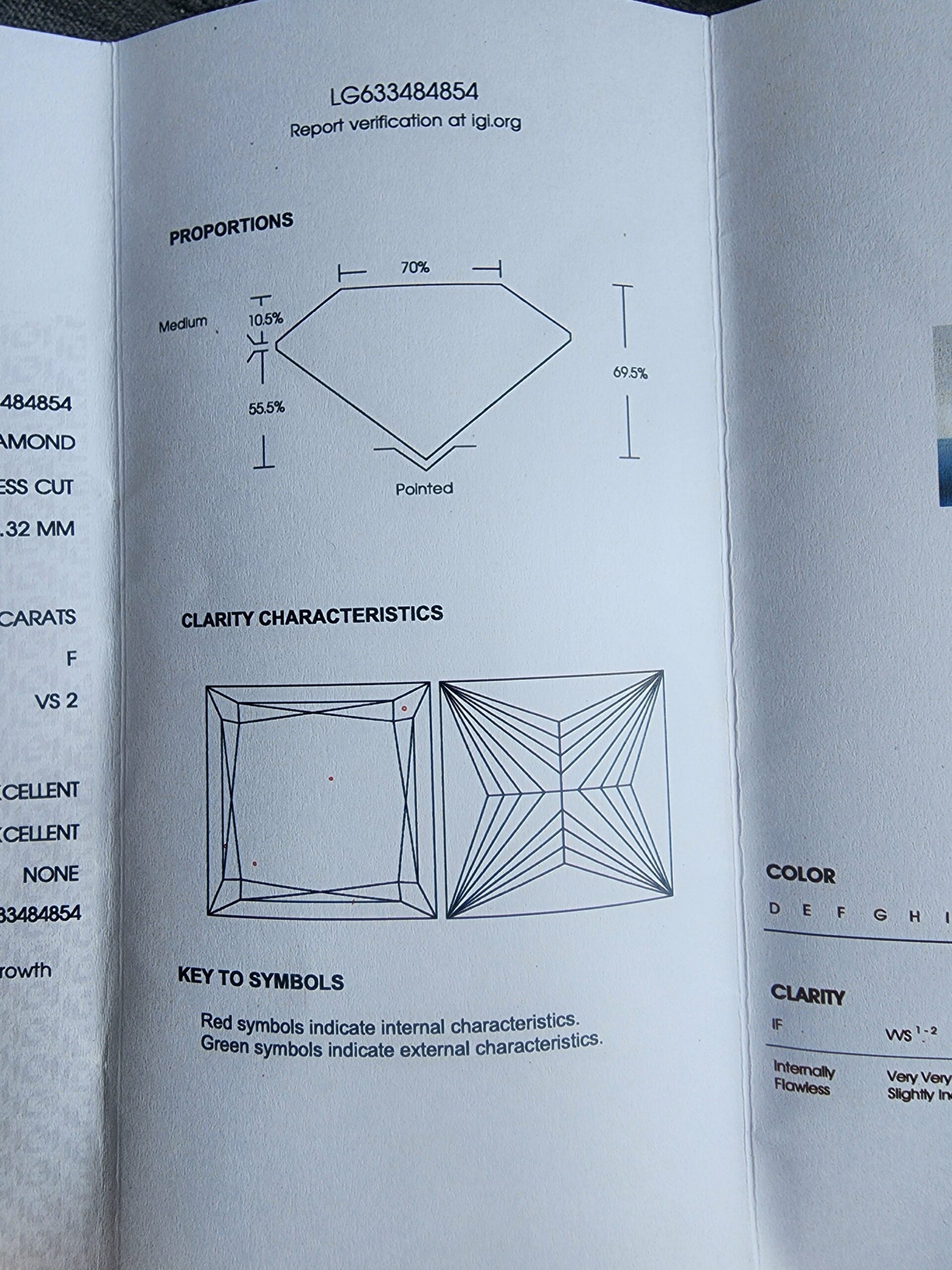 IGI 2.86 Carat F VS2 Princess Lab Grown Loose Diamond - Image 3