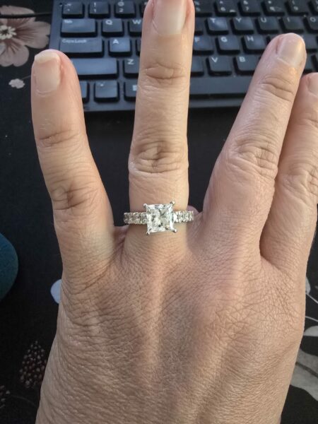 IGI 2.17 Carat F VS1 Princess Lab Grown Ring