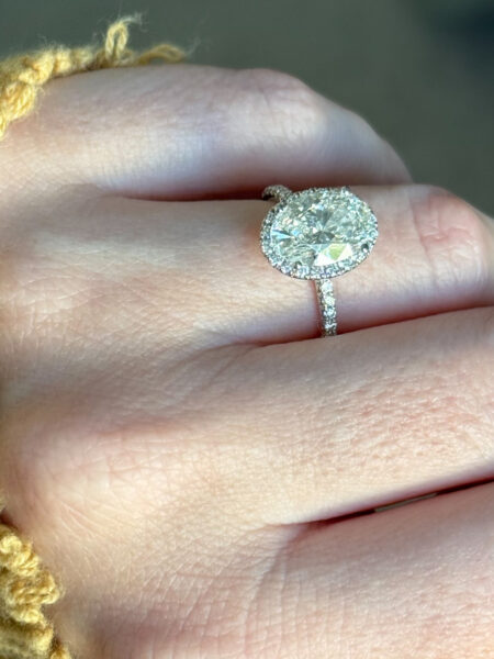GSI 3.54 Carat F VS1 Oval Lab Grown Diamond Ring - Image 8