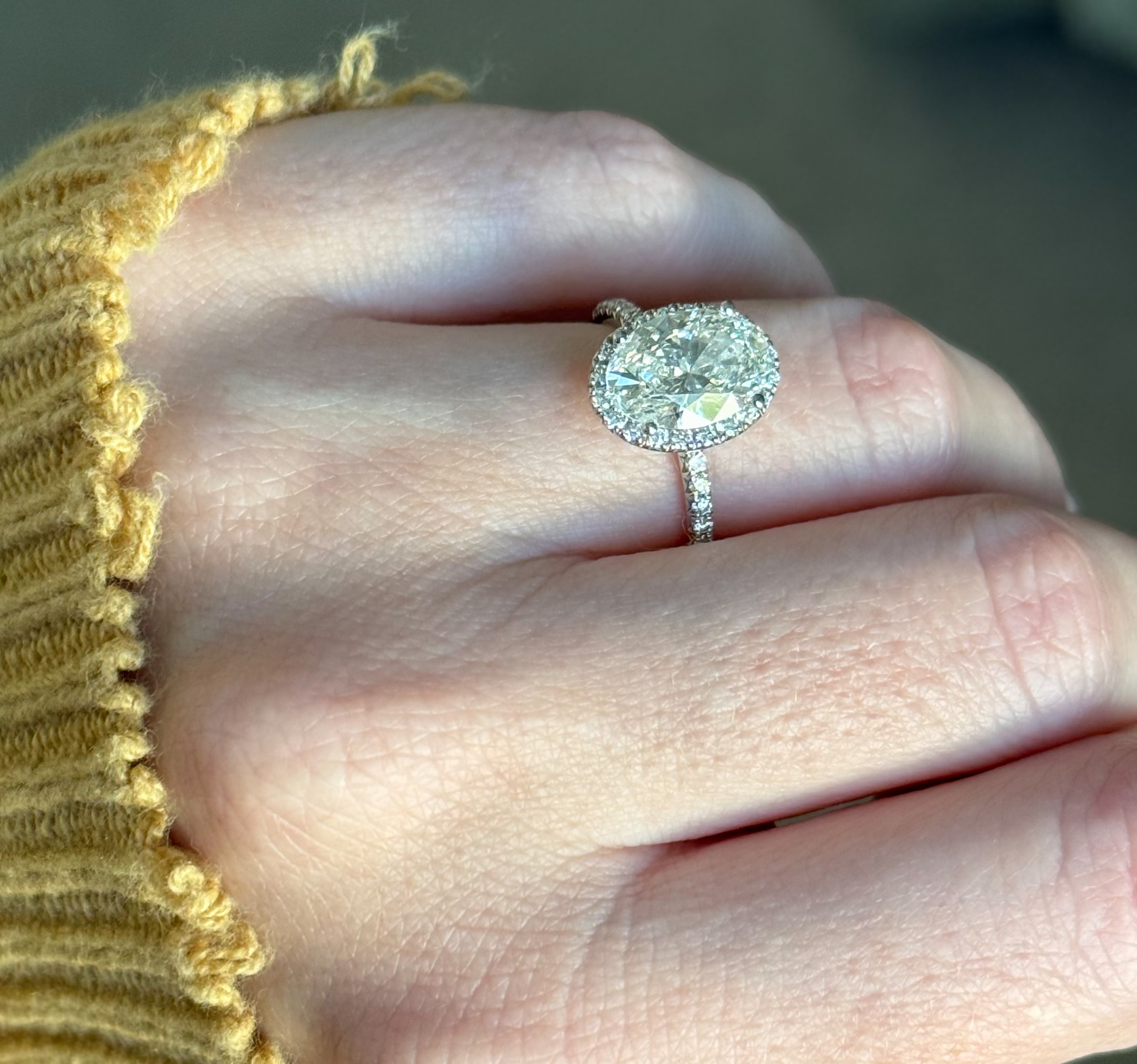 GSI 3.54 Carat F VS1 Oval Lab Grown Diamond Ring - Image 8