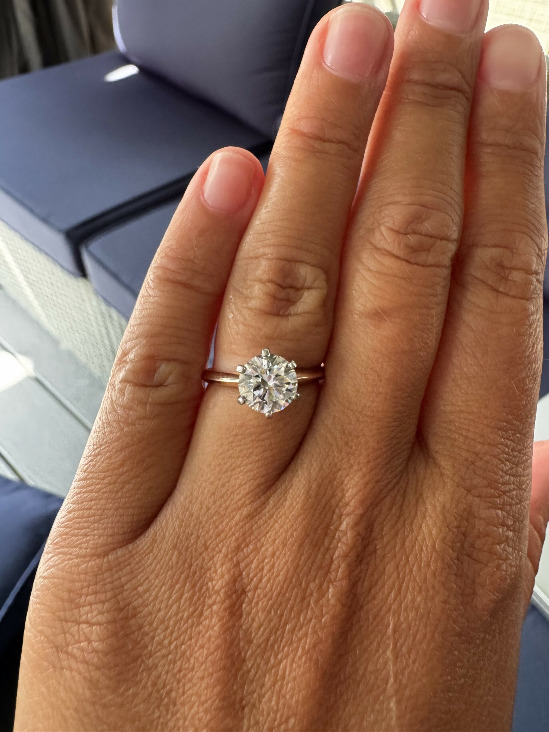 IGI 1.92 Carat D VVS2 Round Lab Grown Diamond 14Kt Rose Gold Platinum Setting Ring - Image 9