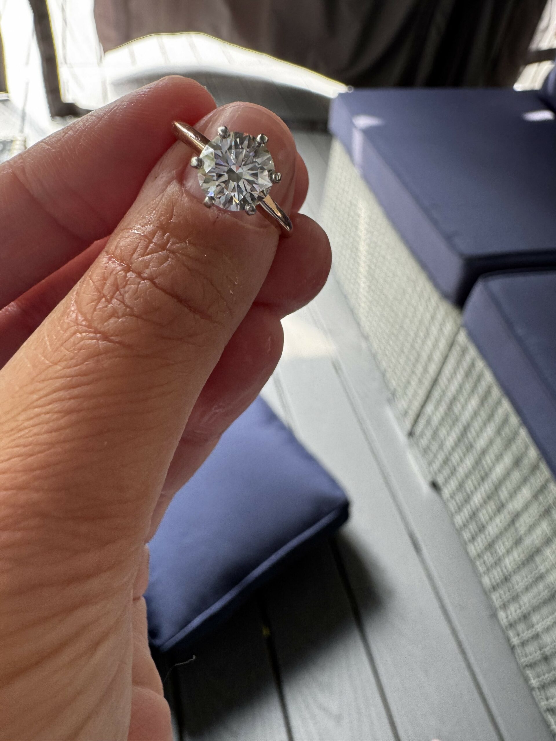 IGI 1.92 Carat D VVS2 Round Lab Grown Diamond 14Kt Rose Gold Platinum Setting Ring - Image 6