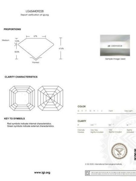 IGI 4.19 Carat E VS1 Emerald Lab Grown Loose Diamond - Image 3