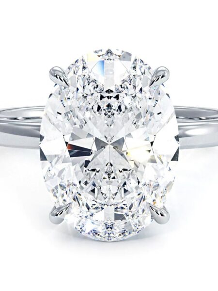 IGI 3.17 Carat D SI1 Oval Lab Grown Ring