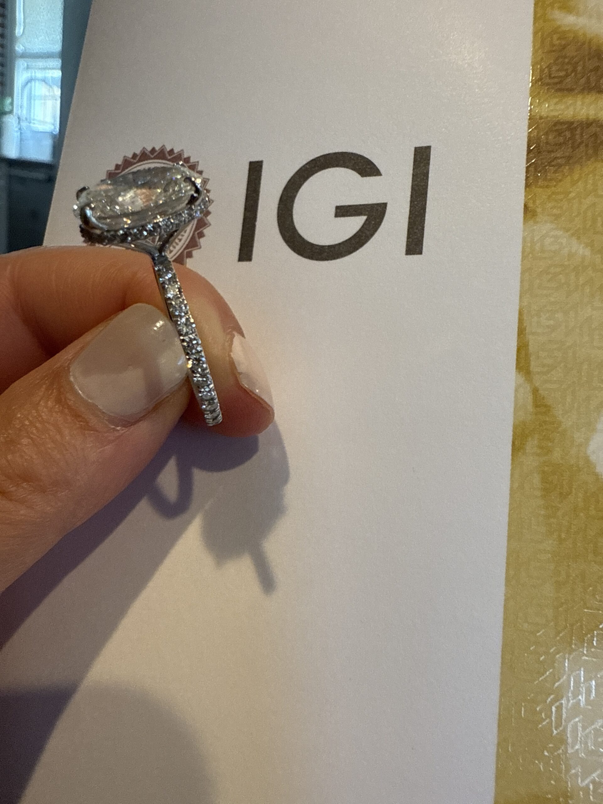 IGI 4 Carat E VS1 Oval Lab Grown Ring - Image 5