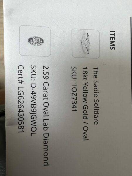 IGI 2.59 Carat G VS1 Oval Lab Grown Ring - Image 3
