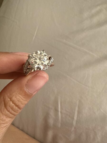 4.53 Carat E VS1 Round Lab Grown Ring - Image 5