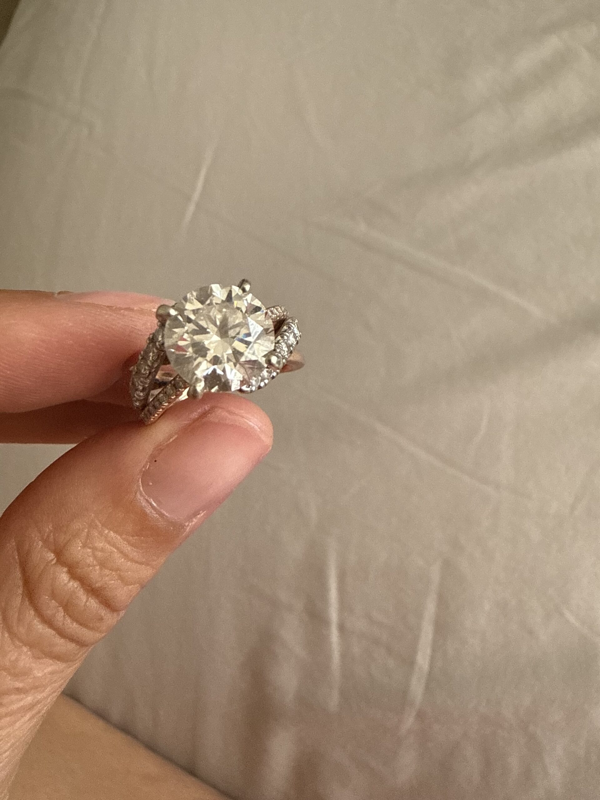 4.53 Carat E VS1 Round Lab Grown Ring - Image 5